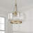 19.75" W x 20.25" H 1-Light Cloche Pendant in Aged Brass with Organic Hammered Glass