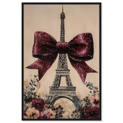 «Sparkling Bow Eiffel Tower», reproduction d'art sur toile par Art Remedy