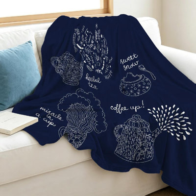 Jeté en flanelle de polaire bleu ultra doux