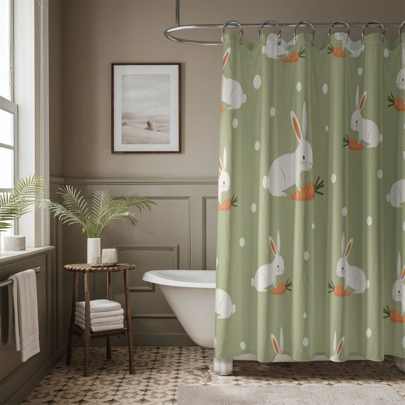 Rideau de douche Boho Bunny - Premium, H 74 po x l 71 po