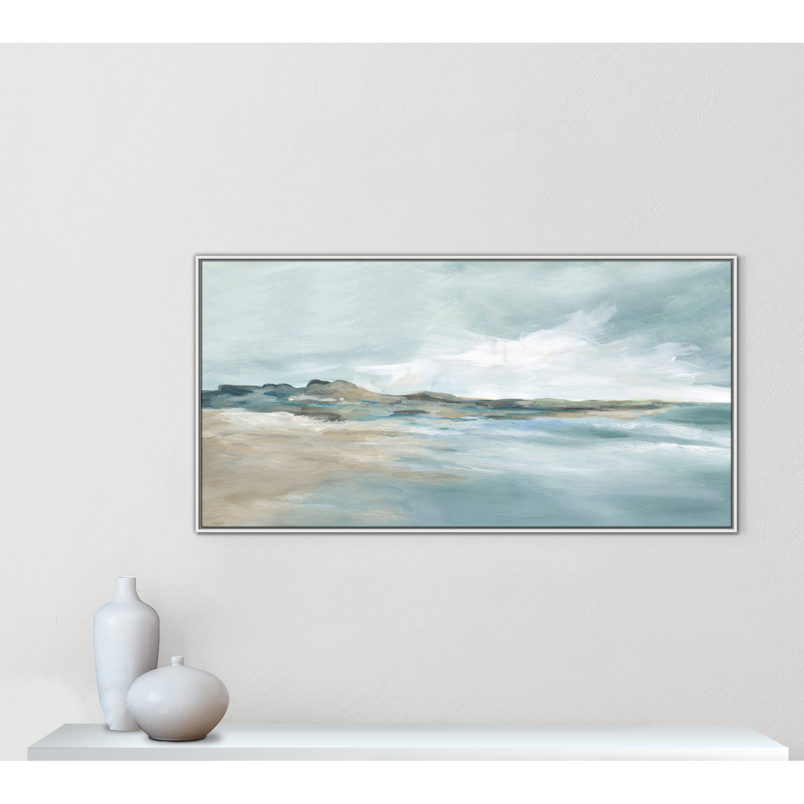 Sandpoint Print by Carol Robinson, 31.5" H x 61.5" W, White