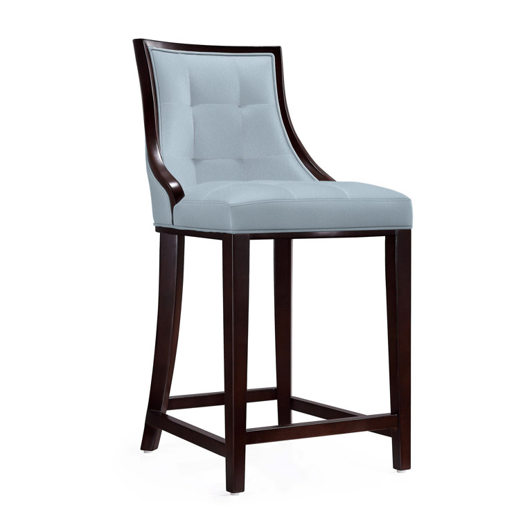 Upholstered Counter Stool with Solid Wood Frame