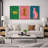 Bright Preppy Animals "Pop Vibrant Bold Green Pink Blue Artwork, Chic Tiger Leopard Colorful Wall Pictures, 3 Pieces Framed Canvas Giclee Digital Print Wall Art"-91874663-91874676