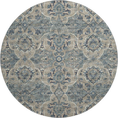 Premium Machine Washable Alliah AMF95 Blue Rug