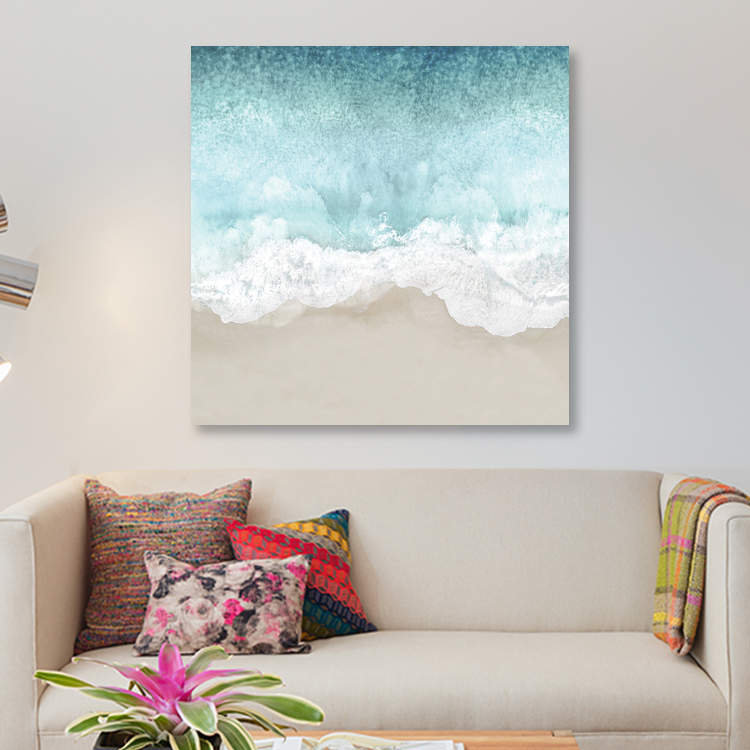 «Ocean Waves II», impression sur toile, H 37 po x l 37 po x P 1,5 po, Toile tendue