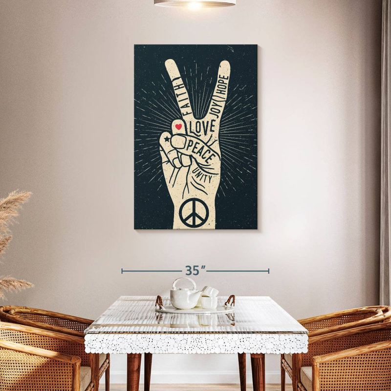 Khadjiah Peace Sign Typography, 45" H x 30" W