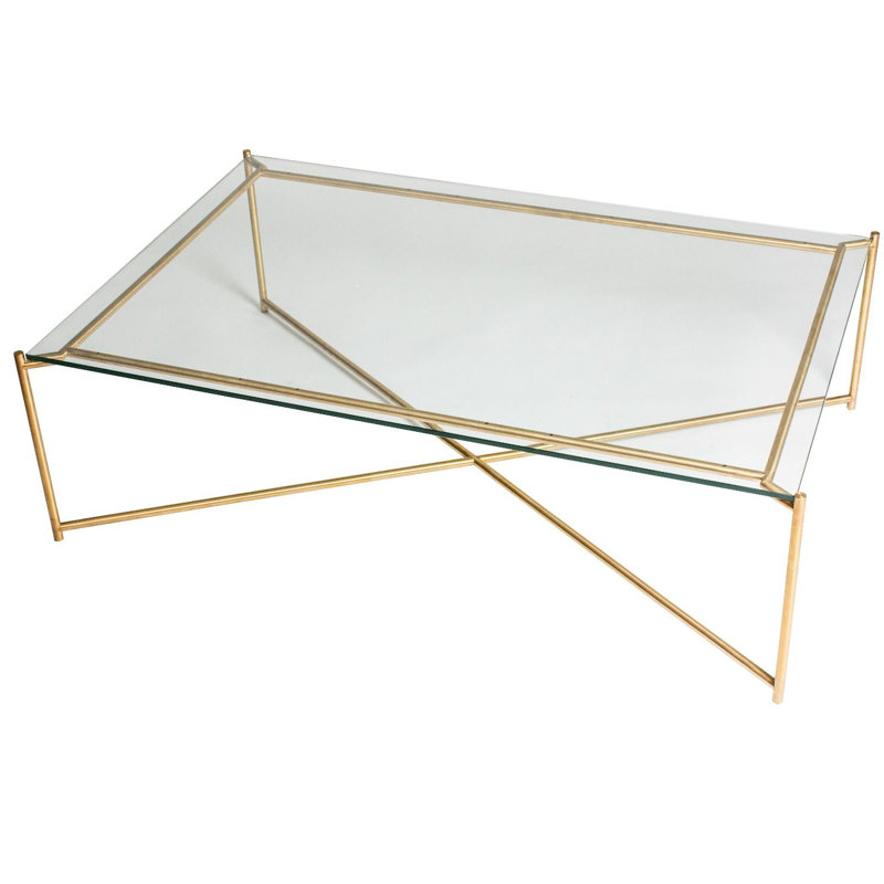 Bedell Four Leg Coffee Table, Brass