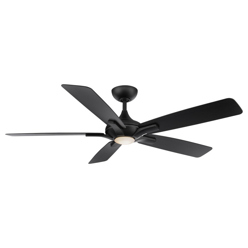 Mykonos 5 - Blade Smart Ceiling Fan with Remote Control and LED Light Kit Included, Works With Alexa and iOS / Android App