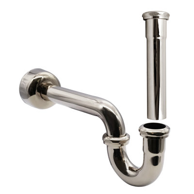 1-1/2" Brass Bathroom Sink P-Trap with 8" Slip Joint Extension Tube