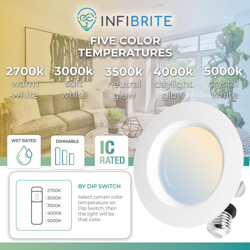 4'' White LED Smart Recessed Lighting Kit with Voice Control