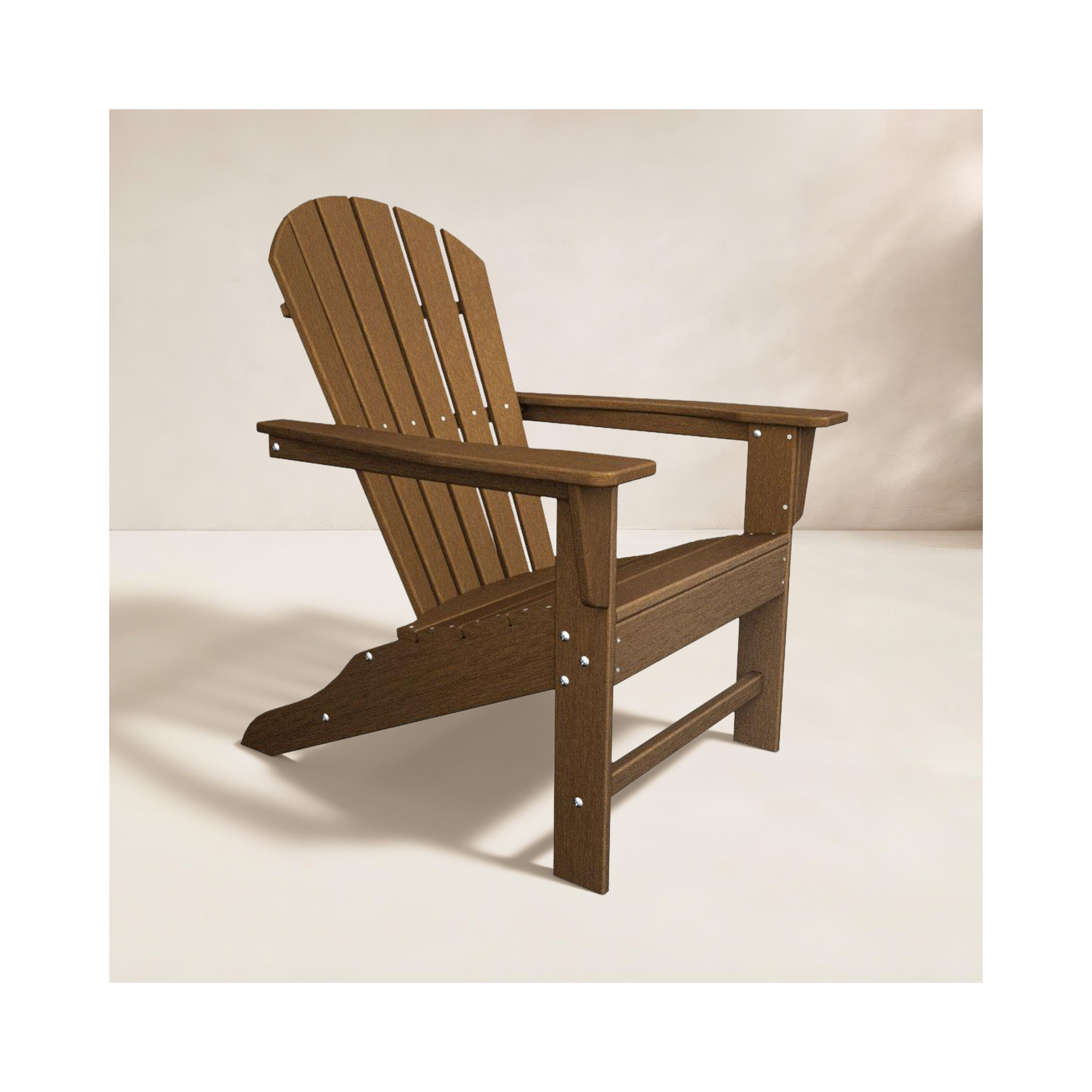 POLYWOOD South Beach Outdoor Adirondack Chair, Teak