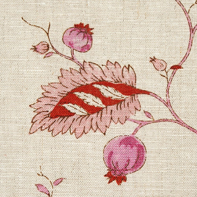 Maryam Vine Fabric, Pink/Red