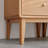 Solid Oak Storage Cabinet For Living Room - Free-Standing Corner Cabinets Storage Table With Vintage Glass Door,2 Shelves,1 Drawers & Brass Handle