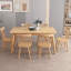 Table de salle à manger rectangulaire en bois d'hévéa massif pour la salle à manger / cuisine-1249292629