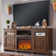 Rymann Farmhouse Fireplace TV Stand with Timer, Wood TV Console for TVs up to 78" with 23" Electric Fireplace Included