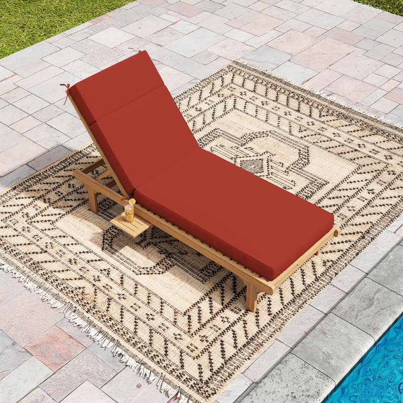 Coussin de chaise longue d'extérieur 4 po Wynee (1 pièce), 80" W x 26" D, Rouge Terra