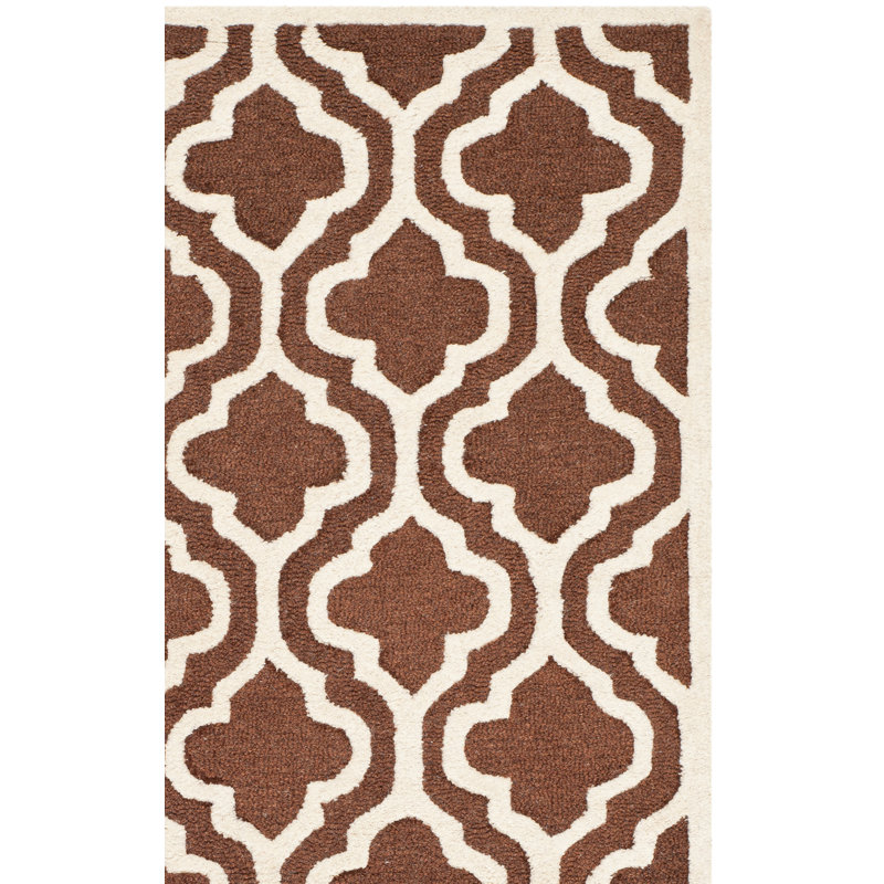 Cannen Hand Tufted Wool Geometric Rug, Square 6'