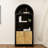 70.9” Tallarched Retro Display Cabinet With Grille Doors - Golden Handle MDF Storage Unit For Home Office/Living Room/Kitchen-122049015