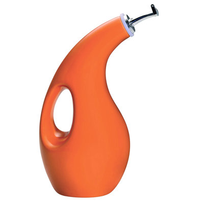 Solid Glaze Ceramic EVOO Olive Oil Dispenser Bottle with Spout, 24 Ounce