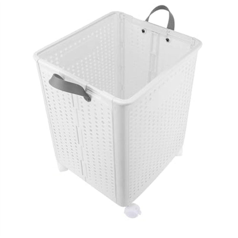 Plastic Rolling Laundry Basket with Handles