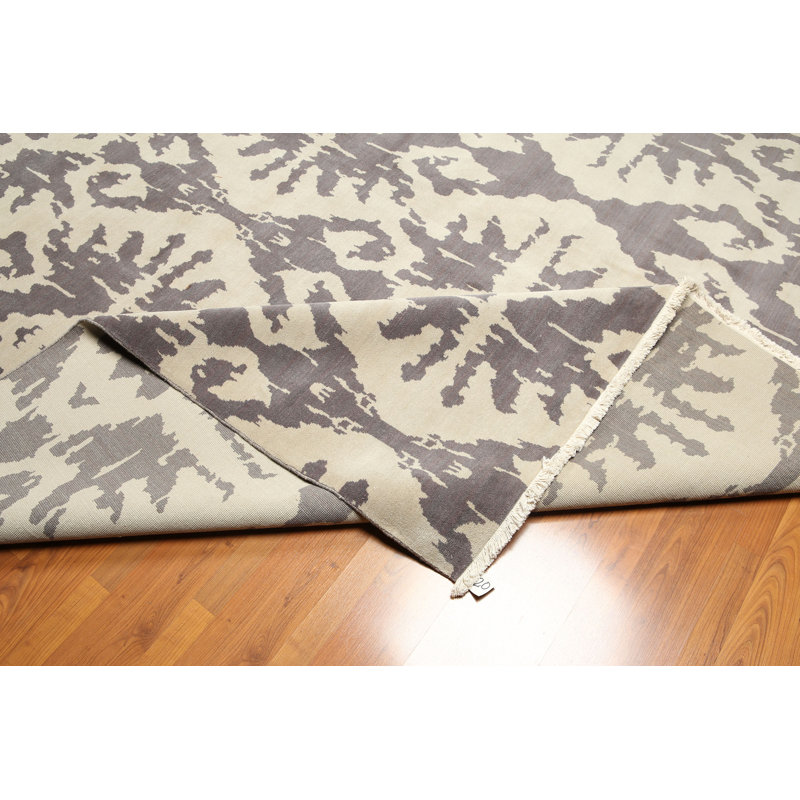 Tapis en laine brun/beige 9' x 12' à la main one-of-kind noué la Pastore