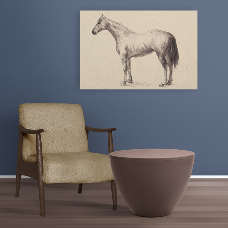 Reproduction d'art mural cheval debout, 24" H x 36" W