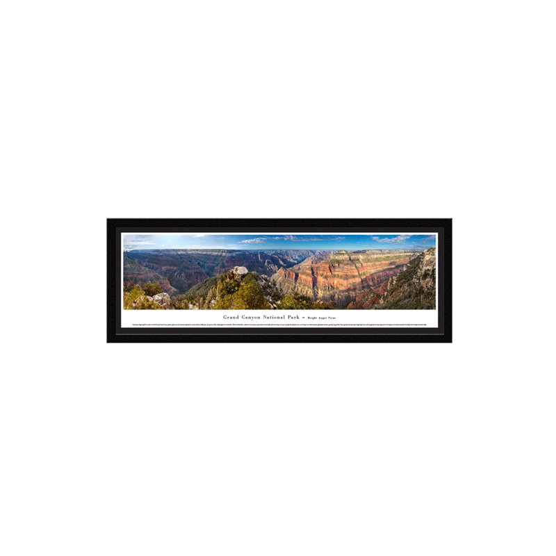 Grand Canyon. Impression panoramique Bright Angel Point, H 15,5 po x l 42 po, Encadré