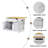 48Inch Large Kitchen Island With 2 Bar Stools, Power Outlet, Door Internal Storage Rack-1393103767