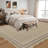 Scalloped Machine Washable Area Rug with Non Slip Backing Soft Faux Wool Low Pile Stain Resistant Easy Cleaning Carpet for Living Room Bedroom-1374104860-1374104861