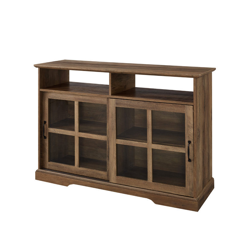 Baltasar 47'' Sliding Windowpane Door Sideboard, Rustic Oak