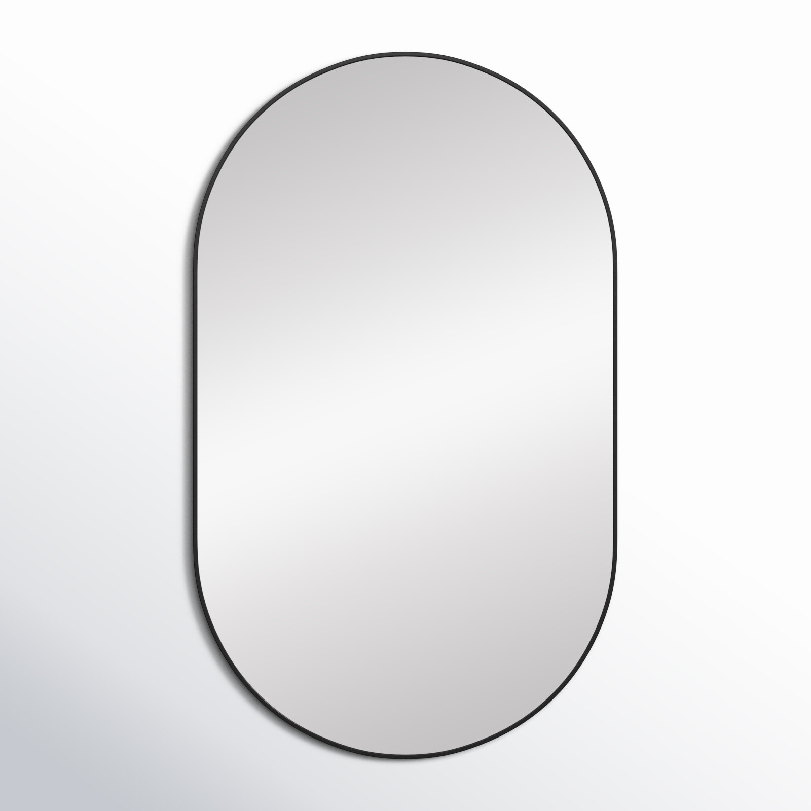 Elington Metal Oval Mirror, Black, 60"  x 36" 