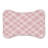 Pink Noel Grid - 1 Piece Bone Shape Feeding Mat