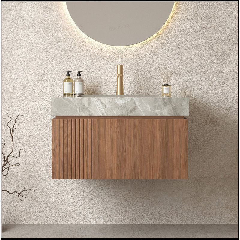 30"Wall Mounted Plywood Bathroom Storage Cabinet With Sink