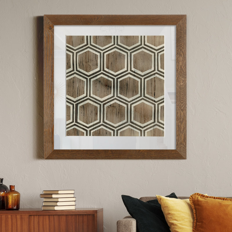 Bois flottant géométrie IV-impression d’art graphique encadrées sur papier, Cadre en érable, H 27,5 po x l 27,5 po x P 1,5 po