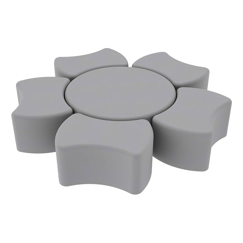 Pro Series Upholstered Round Ottoman, Gray