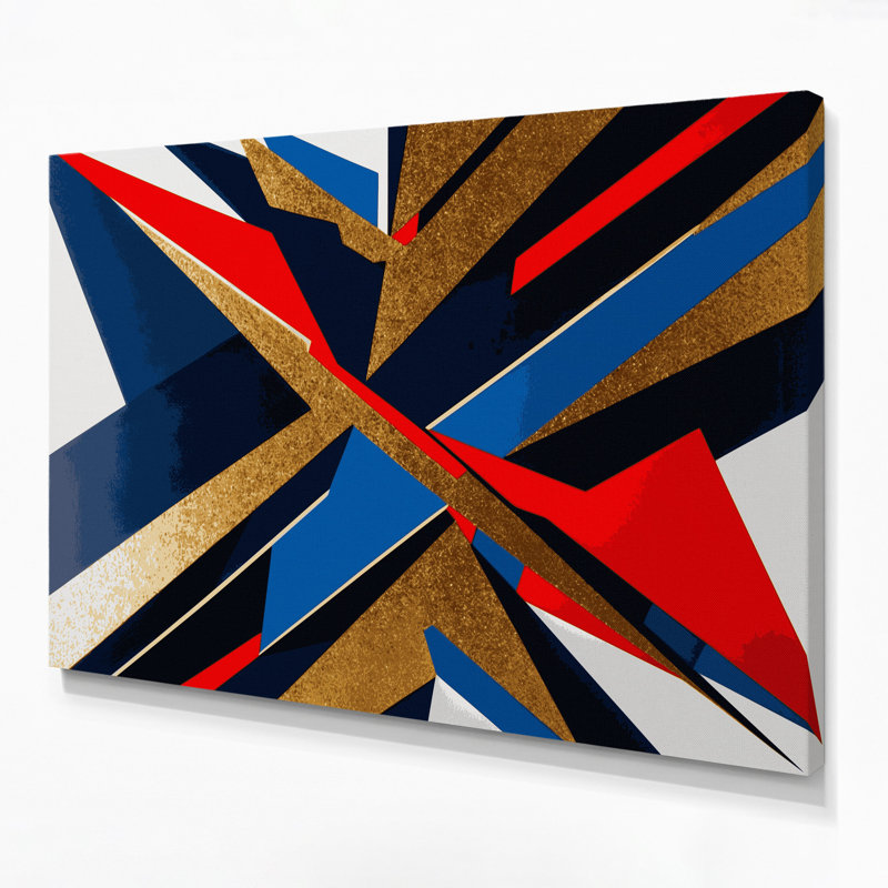Hard Edge 79 Blue Canvas Wall Art, 20" H x 30" W
