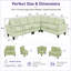 Canapé d'angle modulaire Efigenia en tissu Calico bleu lac avec méridienne-500860598