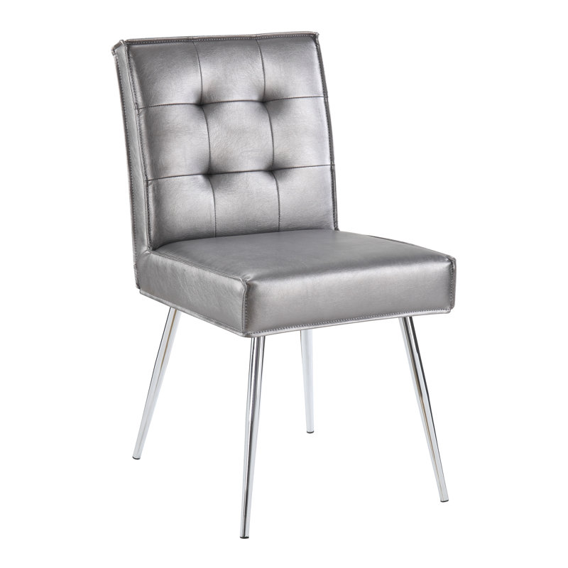 Chaise d'appoint rembourrée Tovin, Étain grésillant