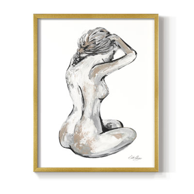 Solitary Nude Framed Print - Solid Wood
