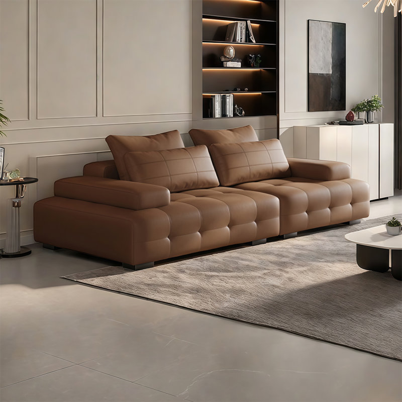 Canapé droit italien, 3, H 25,59 po x l 99,21 po x P 44 po