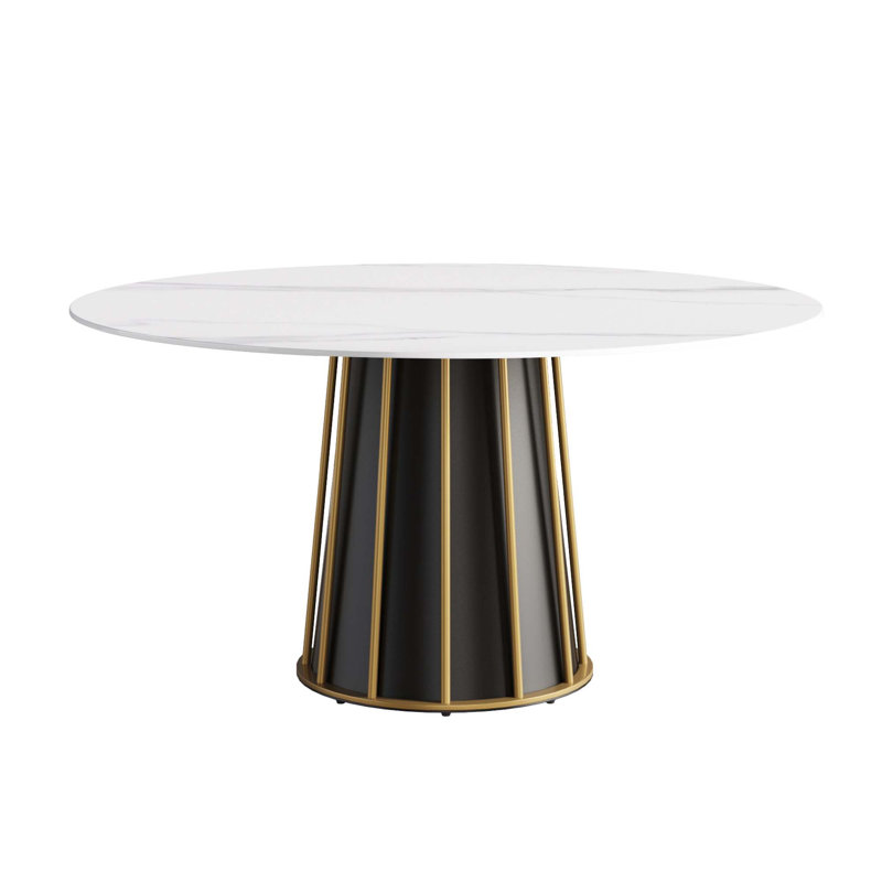Table de salle à manger Modern Modern, H 29,53 po x L 59,05 po x l 53,15 po, Blanc