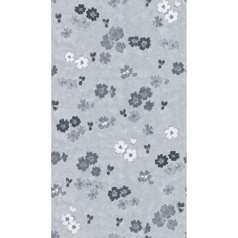 Rouleau de papier peint floral 33 pi x 20,5 po Paule Marrot, Gris