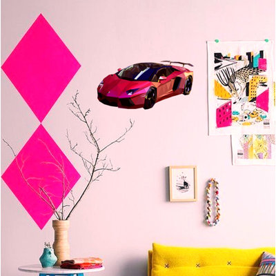 Adhésif décoratif en forme de voiture polygonal