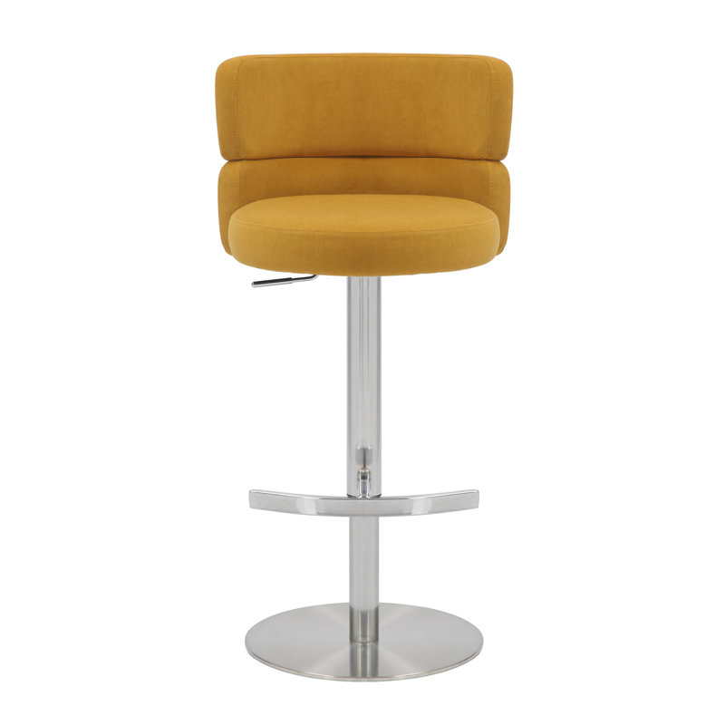 Mason Brushed Velvet Bar Stool, Mustard