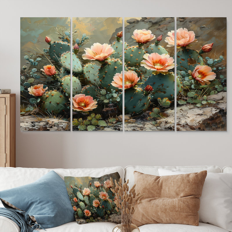 Ensemble de salon Caelan - Floral Cactus Wall Art, H 28 po x l 48 po