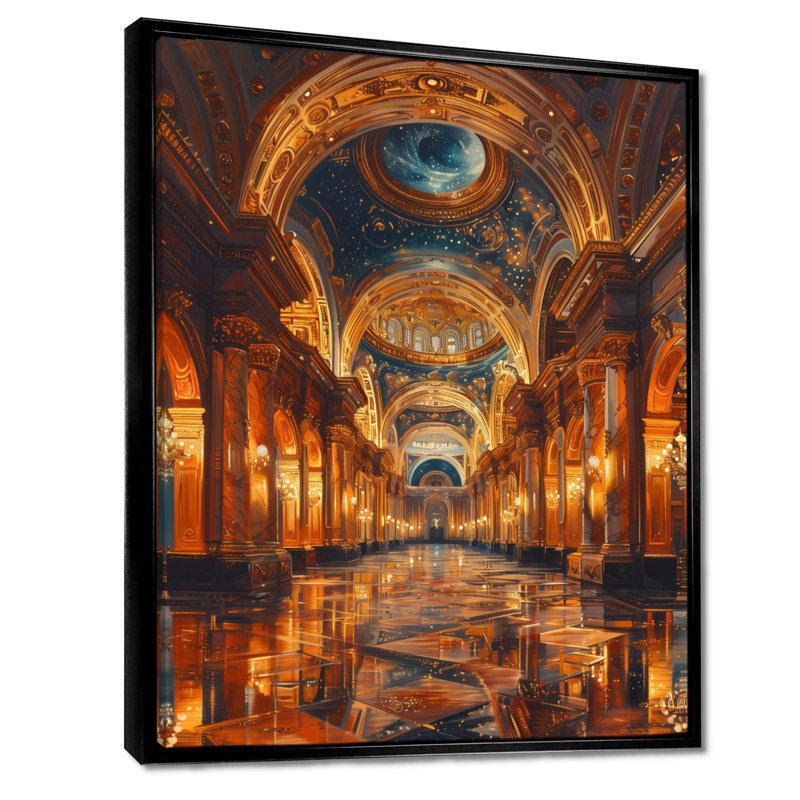 Or doré, gloire dorée, opéra - Opéra, art mural, Toile avec cadre flottant noir, H 12 po x l 20 po x P 1 po