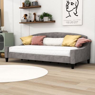 Dylann Wood Upholstered Daybed with Slats