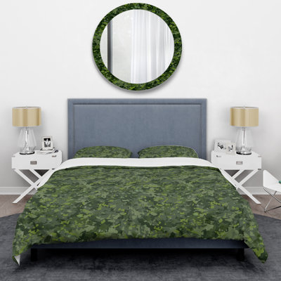 Green Desert Camouflage - Abstract Duvet Cover Set - Microfiber Polyester