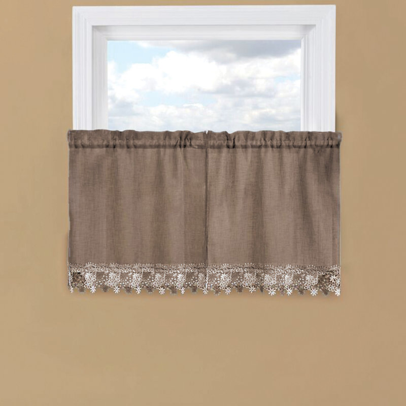 Rideau de café floral, Gris