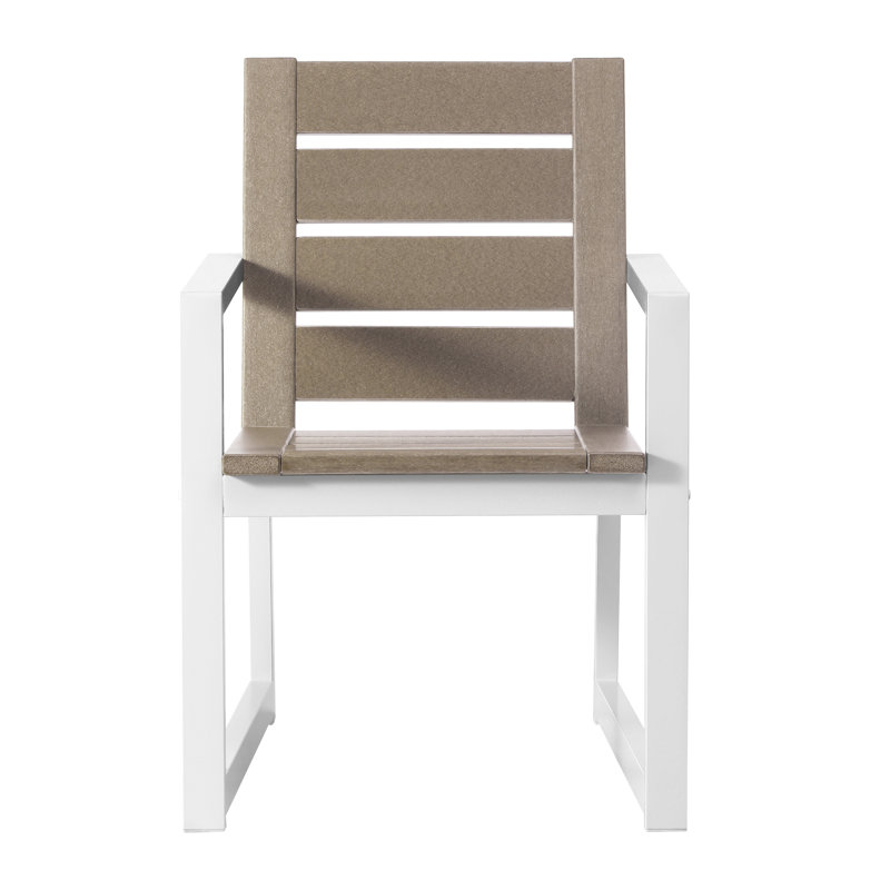 Chaise avec accoudoirs pour l'extérieur, Marron clair